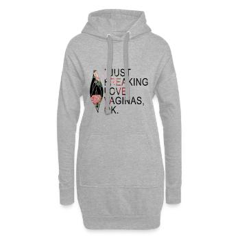 I JUST FREAKING LOVE VAGINAS OK LESBISCH Gay - Hoodie-Kleid - Grau meliert - Vorne