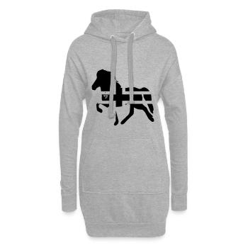 Icelandic Horse: Islandpferd Pferd Pony Merch - Hoodie-Kleid - Grau meliert - Vorne