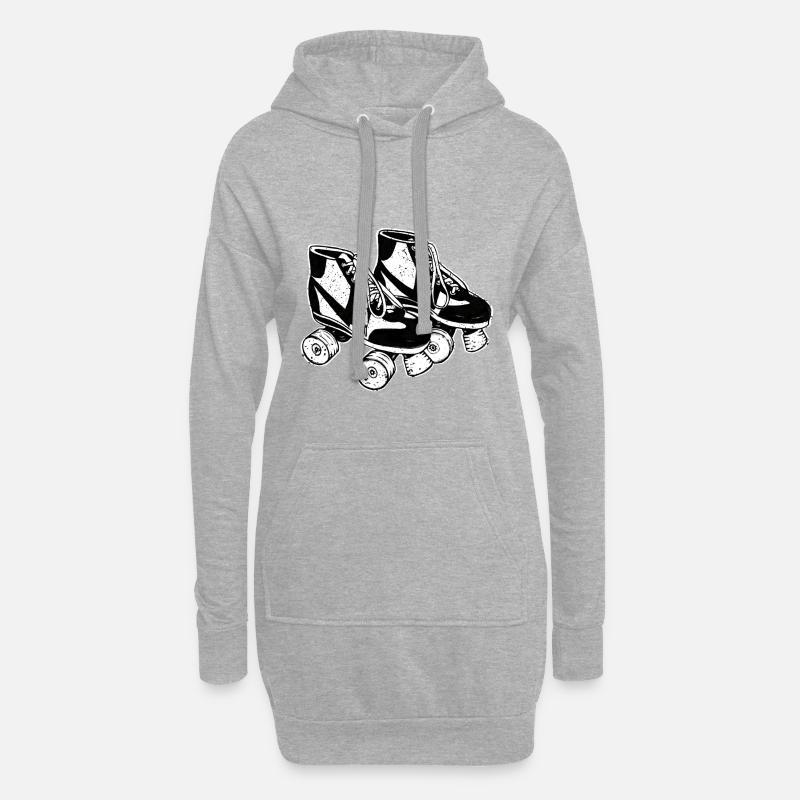 rollerskates - Sweat-shirt à capuche long Femme - gris chiné