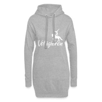 Voltigieren - Pferde Sport - Hoodie-Kleid - Grau meliert - Vorne