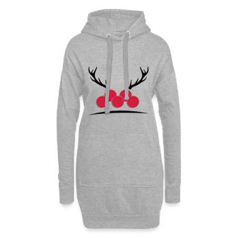 Bollenhut mit Geweih - Hoodie-Kleid - Grau meliert - Vorne