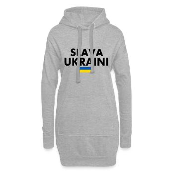 Slava ukraini - Hoodie-Kleid - Grau meliert - Vorne