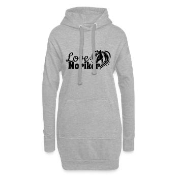 Noriker Love Herz Pferdekopf - Hoodie-Kleid - Grau meliert - Vorne