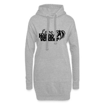 Hannoveraner Love Herz Pferdekopf - Hoodie-Kleid - Grau meliert - Vorne