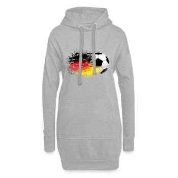 52 Fussball fliegt Deutschland Fahne Splash Klecks - Hoodie-Kleid - Grau meliert - Vorne