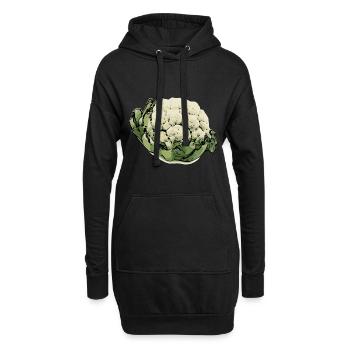 Pop art de chou-fleur - Sweat-shirt à capuche long Femme - noir - Devant