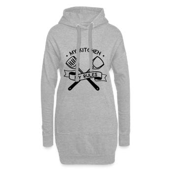 My Kitchen My Rules - Hoodie-Kleid - Grau meliert - Vorne