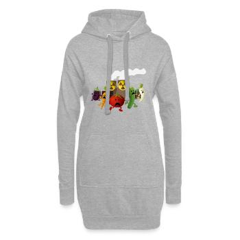 Nuclear Veggies - Hoodie-Kleid - Grau meliert - Vorne