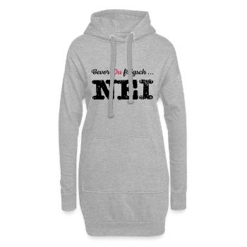 Nei | Schweizerdeutsch | Schweiz | Frau Kinder - Hoodie-Kleid - Grau meliert - Vorne