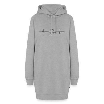 Herzschlag Auto - Hoodie-Kleid - Grau meliert - Vorne