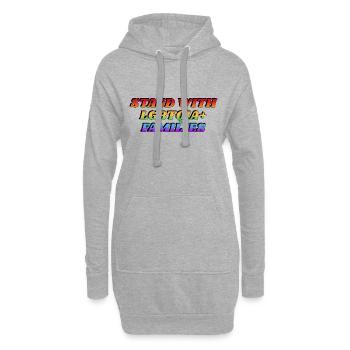 Stehen Sie an der Seite von LGBTQIA-Familien - Hoodie-Kleid - Grau meliert - Vorne