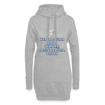 Philosophisches zum Thema Sieg und Kampf - Hoodie-Kleid - Grau meliert - Vorne