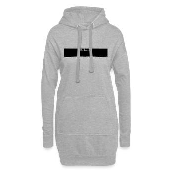 schwarz lineal messen maß messen wasserwaage renov - Hoodie-Kleid - Grau meliert - Vorne