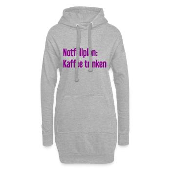 Kaffee-Notfallplan - Hoodie-Kleid - Grau meliert - Vorne