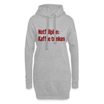 Kaffee-Notfallplan - Hoodie-Kleid - Grau meliert - Vorne