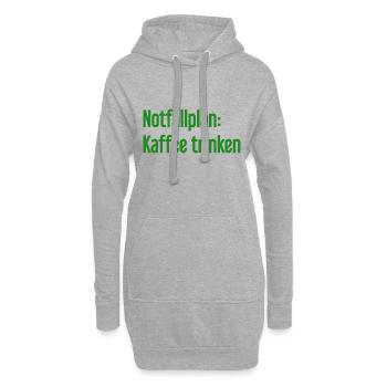 Kaffee-Notfallplan - Hoodie-Kleid - Grau meliert - Vorne