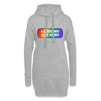 Ich liebe meine schwule Tante - Hoodie-Kleid - Grau meliert - Vorne