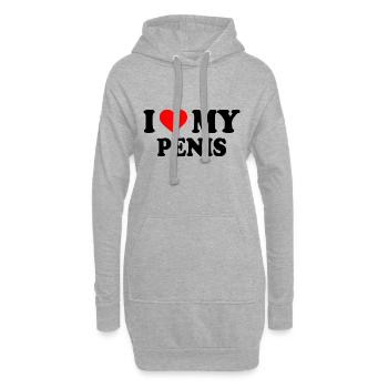 I love my penis - Hoodie-Kleid - Grau meliert - Vorne