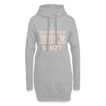 Der mit dem Holz tanzt - Hoodie-Kleid - Grau meliert - Vorne