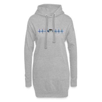 Police Heartbeat Policier Voiture de police - Sweat-shirt à capuche long Femme - gris chiné - Devant