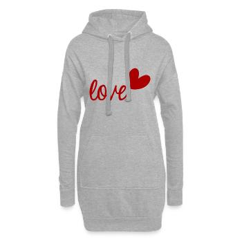 LIEBE. ICH LIEBE DICH. VALENTINSTAG. JUNGGESELLINNENABSCHIED. ICH LIEBE DICH. - Hoodie-Kleid - Grau meliert - Vorne