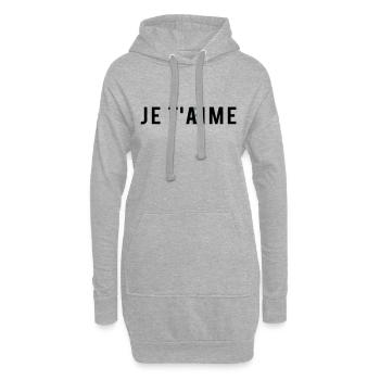 JE T'AbIME - Sweat-shirt à capuche long Femme - gris chiné - Devant