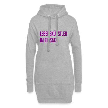 Lebenskünstler im Einsatz - Hoodie-Kleid - Grau meliert - Vorne