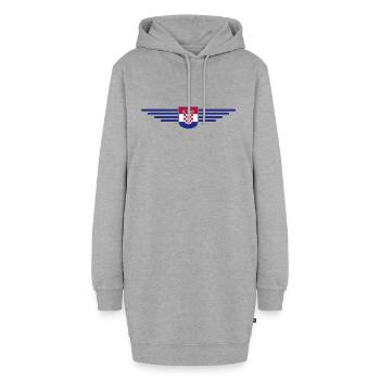 Ich liebe Kroatien, Eleganz Stil Design T-Shirt - Hoodie-Kleid - Grau meliert - Vorne