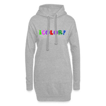 Couleur lettres couleurs - Sweat-shirt à capuche long Femme - gris chiné - Devant