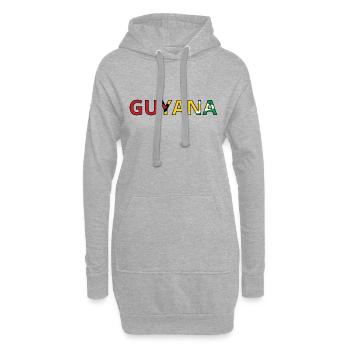 Drapeau Guyana - Sweat-shirt à capuche long Femme - gris chiné - Devant