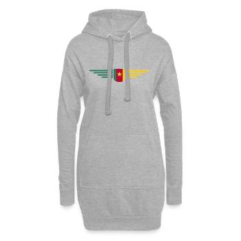 Cameroon Design – Fierté et diversité - Sweat-shirt à capuche long Femme - gris chiné - Devant