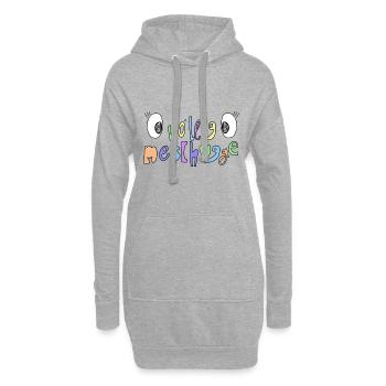 meschugge verrückt plemplem durchgeknallt - Hoodie-Kleid - Grau meliert - Vorne