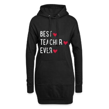 Lehrer - Hoodie-Kleid - Schwarz - Vorne