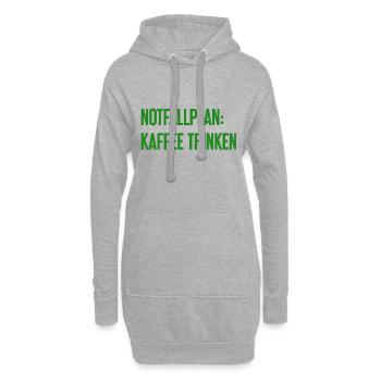 Kaffee-Notfallplan - Hoodie-Kleid - Grau meliert - Vorne