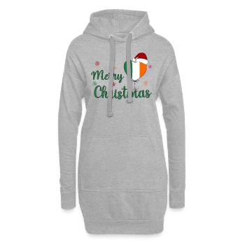 Merry Christmas Irland - Hoodie-Kleid - Grau meliert - Vorne