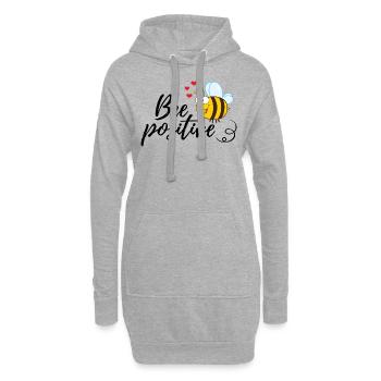 Lustige Biene Spruch Bee Positive - Hoodie-Kleid - Grau meliert - Vorne
