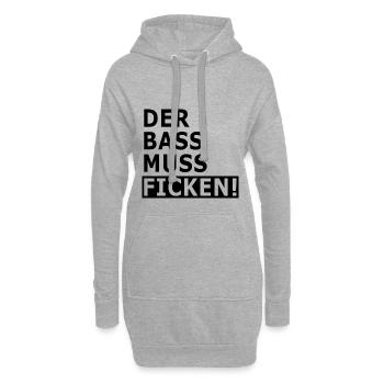 Der Bass muss ficken! - Hoodie-Kleid - Grau meliert - Vorne