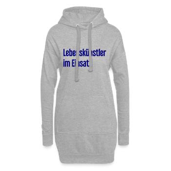 Lebenskünstler im Einsatz - Hoodie-Kleid - Grau meliert - Vorne