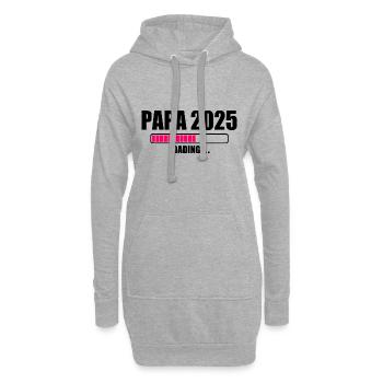 Papa 2025 - Sweat-shirt à capuche long Femme - gris chiné - Devant