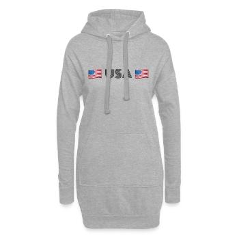 USA - Hoodie-Kleid - Grau meliert - Vorne