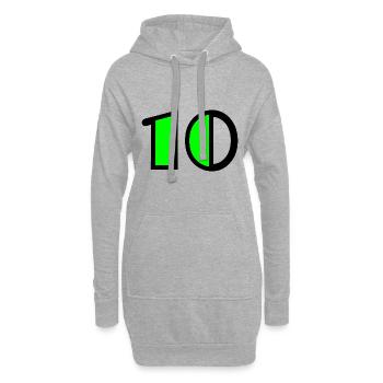 10 ANS. 10e ANNIVERSAIRE. ANNIVERSAIRE 10 ANS - Sweat-shirt à capuche long Femme - gris chiné - Devant