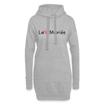 Die Braut Rosa Herz - Hoodie-Kleid - Grau meliert - Vorne