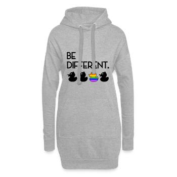 Be Different LGBT Gay Duck Regenbogen - Hoodie-Kleid - Grau meliert - Vorne