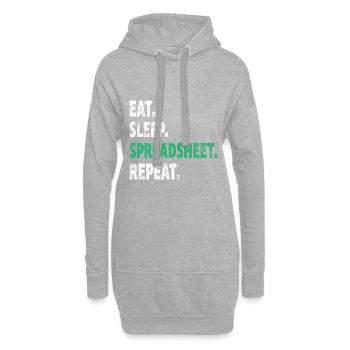 Eat Sleep Spreadsheet Repeat Finanz Geschenk - Hoodie-Kleid - Grau meliert - Vorne
