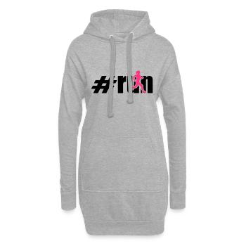 run woman 2 colours - Sweat-shirt à capuche long Femme - gris chiné - Devant