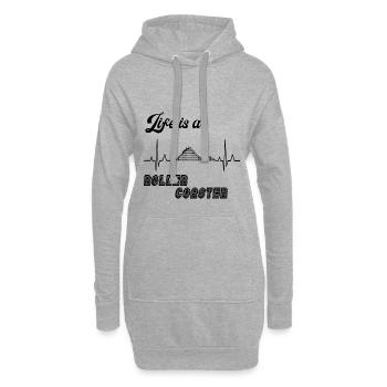Roller Coaster / Heartbeat / ECG - Idée de cadeau - Sweat-shirt à capuche long Femme - gris chiné - Devant