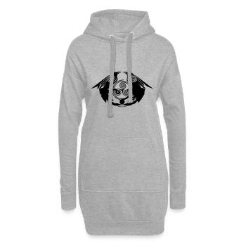 Keltische Raben - Hoodie-Kleid - Grau meliert - Vorne