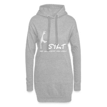 Sylt - der Wind kommt von vorn - Hoodie-Kleid - Grau meliert - Vorne