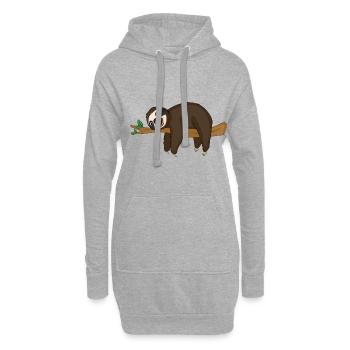 Paresseux - Sweat-shirt à capuche long Femme - gris chiné - Devant