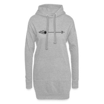gezeichneter Pfeil mit Feuer - Hoodie-Kleid - Grau meliert - Vorne